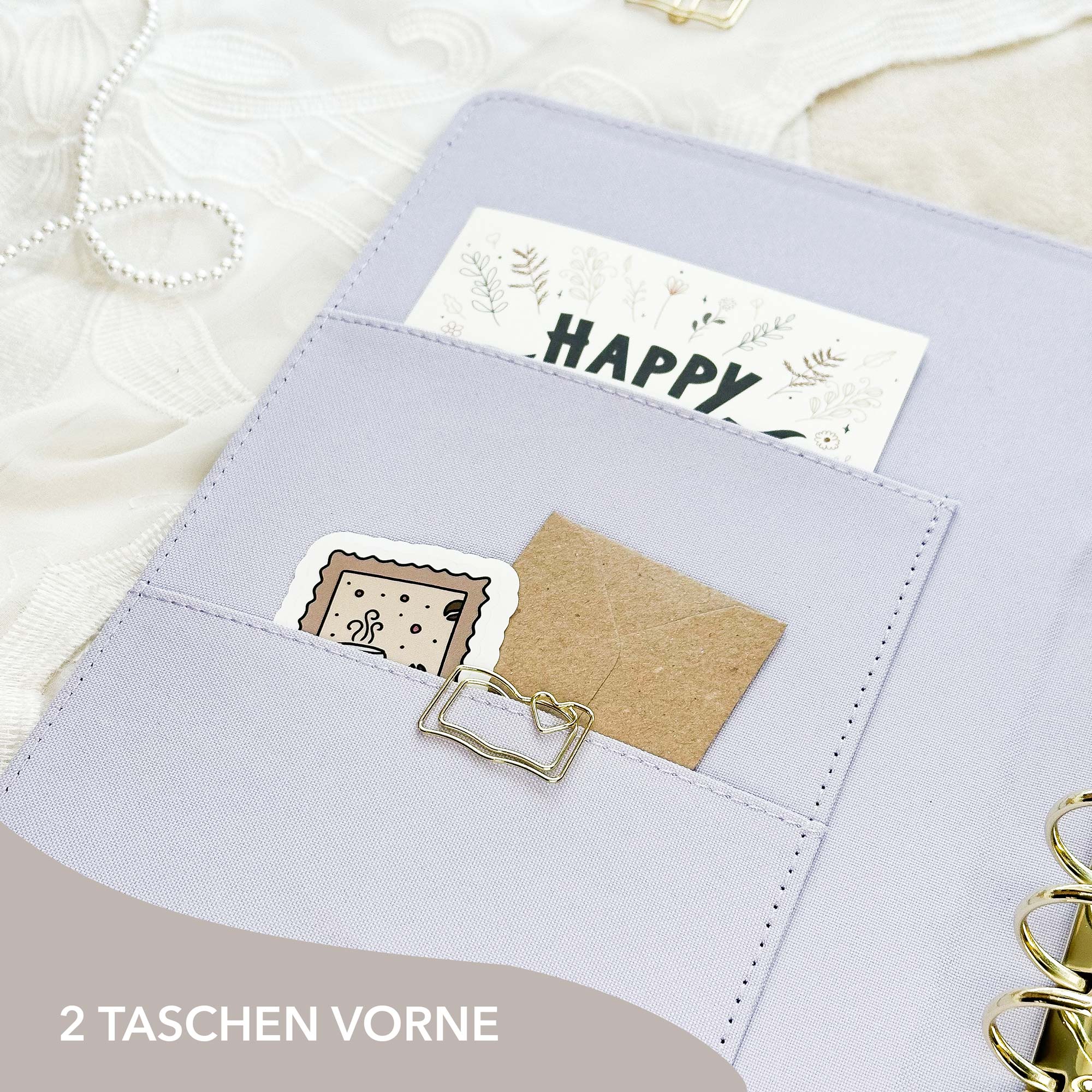 Ringbuch Cover - Leinen - Flieder