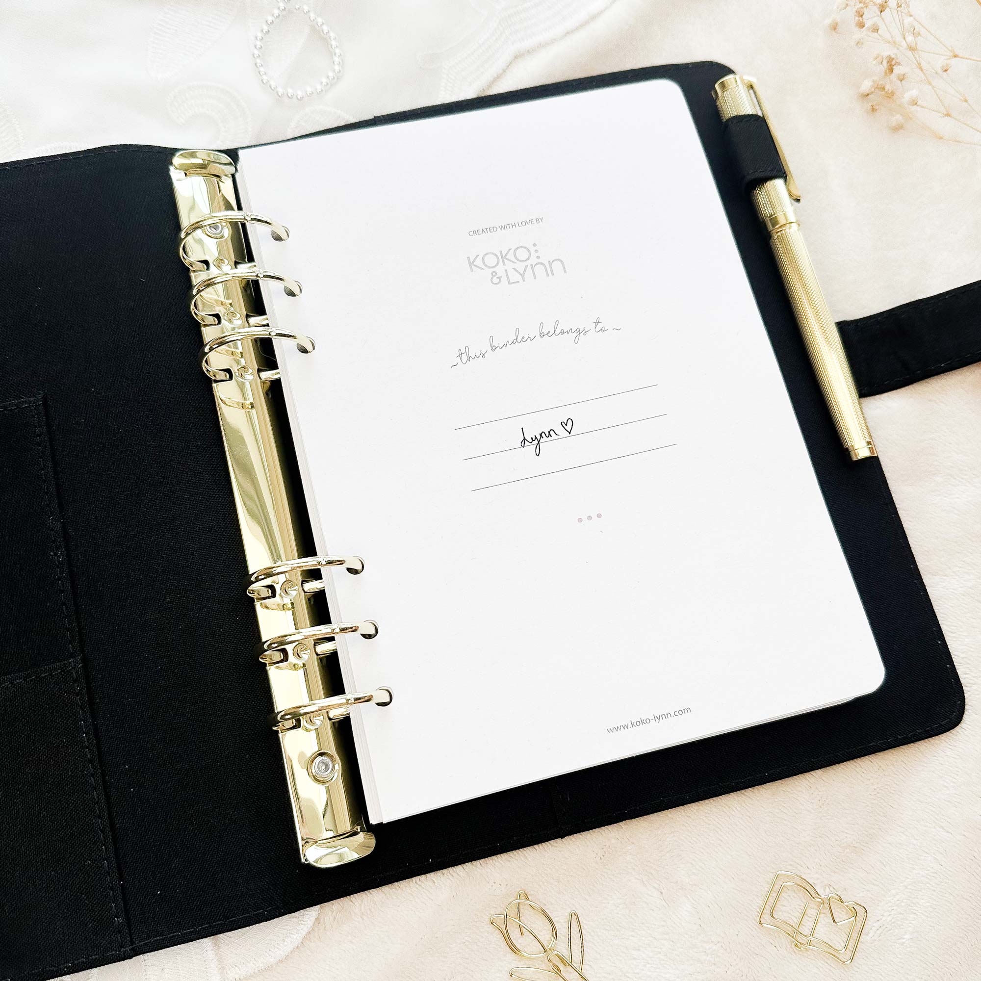 Ringbuch Cover -  Leinen - Schwarz