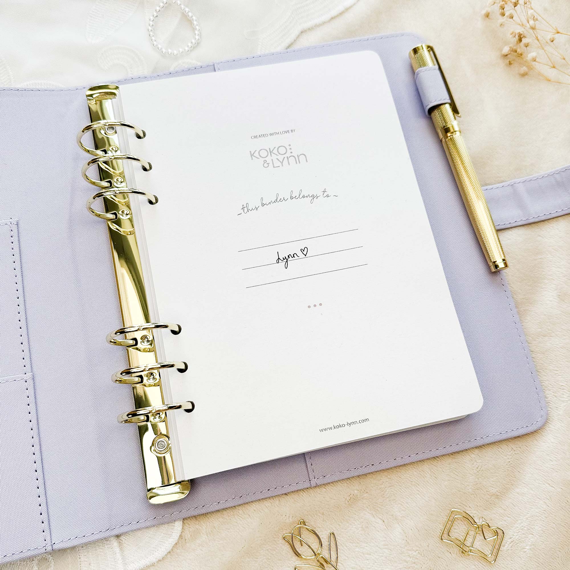Ringbuch Cover -  Leinen - Flieder