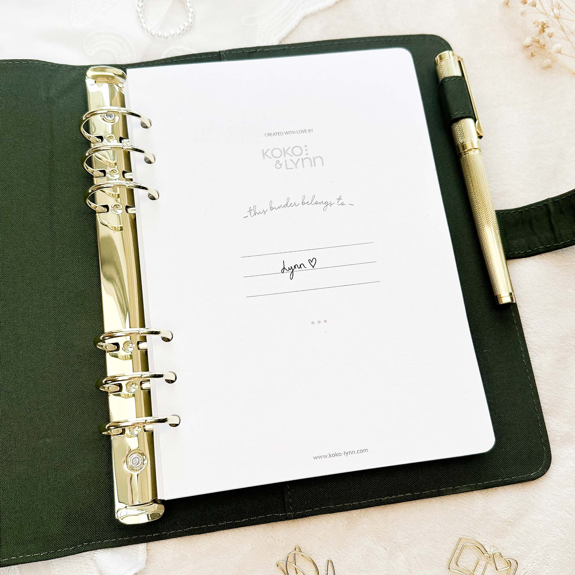 Ringbuch Cover -  Leinen - Oliv