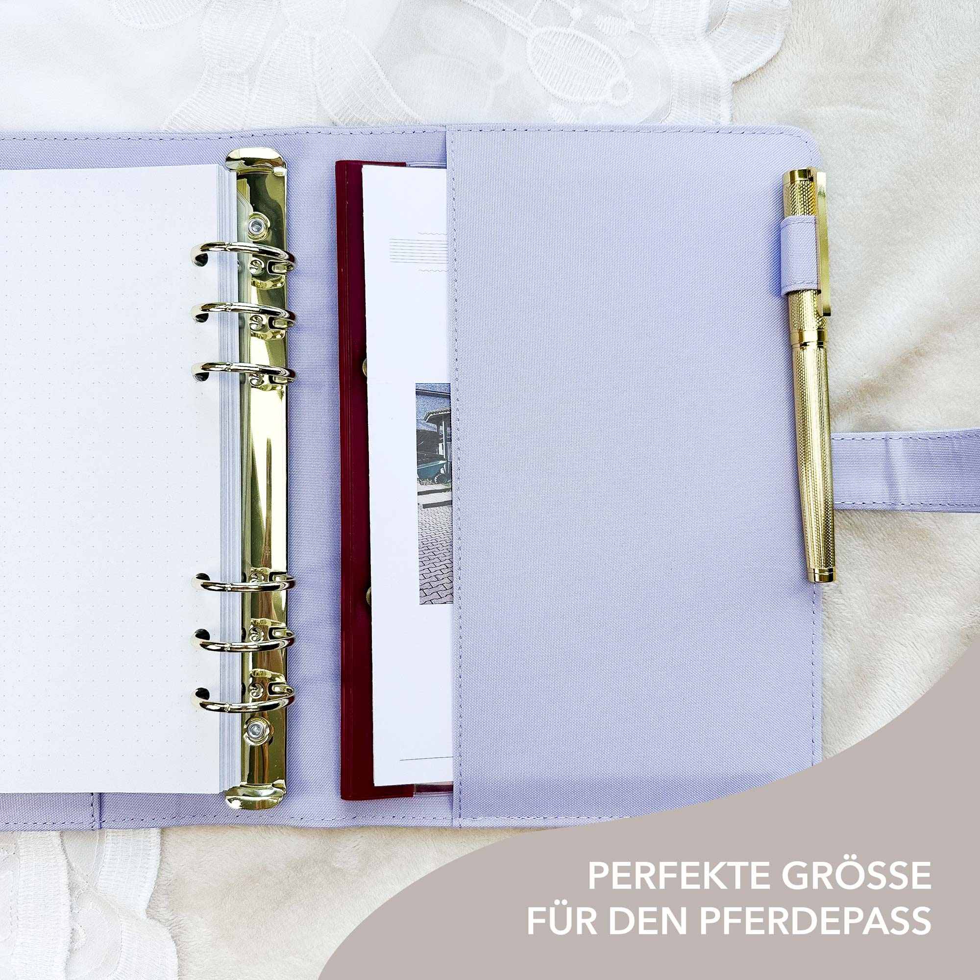 Ringbuch Cover -  Leinen - Rosa